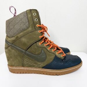 Nike Dunk Sky Hi Sneakerboot 'Dark Loden' with a hidden internal wedge Size 9.5